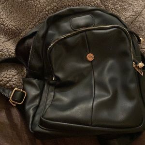 Black Leather Backpack purse